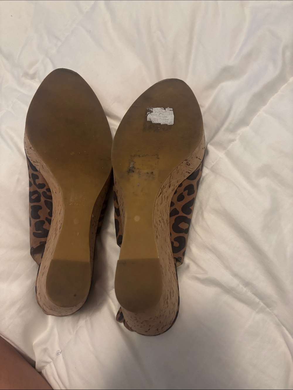 Stuart Weitzman Leopard Print Cork Wedge Slingbacks - Brown - Picture 3 of 4